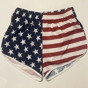 US Flag Soffe Shorts Large Ranger Panties Silkies Running Track Red White Blue